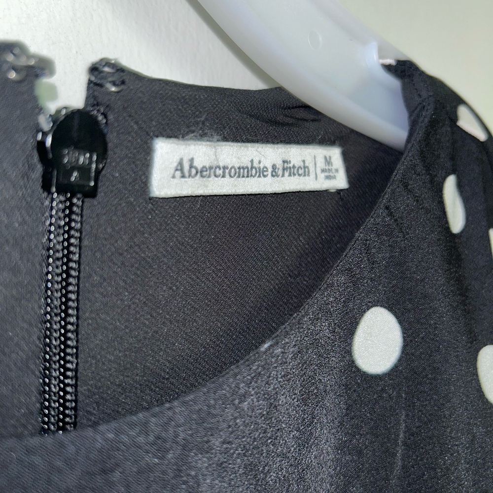 Abercrombie & Fitch Black Polka Dot Midi Dress - Picture 3 of 7